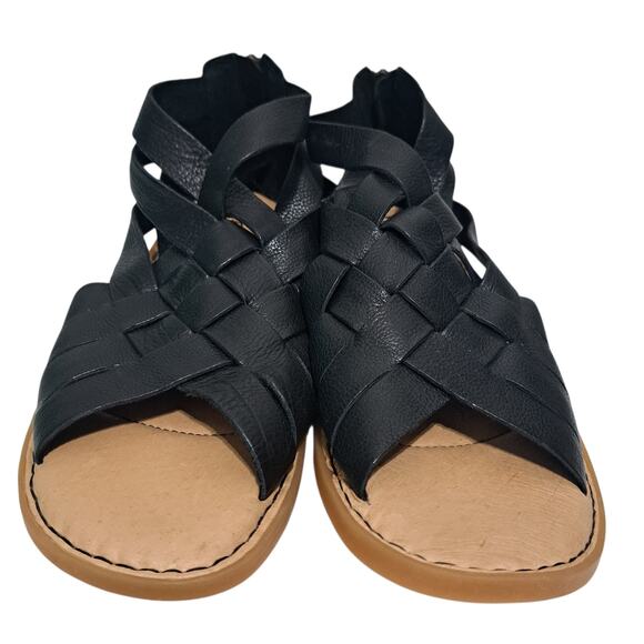 Born Iwa Woven Moto Boho Leather Sandal Rubber Soles Size 9 Black - Picture 5 of 11